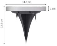 Wymiary lampki solarnej gruntowej Bass Polska.