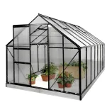 Szklarnia ogrodowa aluminiowa z poliwęglanem 11 m² - czarna Bass Polska - 2