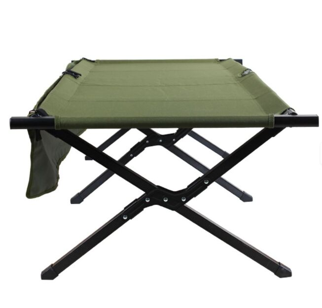 Składane łóżko turystyczne z pokrowcem, 195 x 65 x 45 cm, zielone