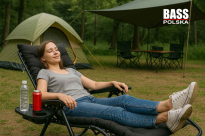 Składany leżak- łóżko ogrodowe 2w1 CZARNY - 6