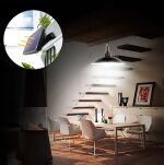 Uliczna lampa solarna z pilotem, żyrandol, okrągły - 7