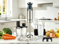 Blender ręczny z malakserem, rozdrabniaczem i wymiennymi końcówkami - 2