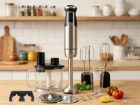 Blender ręczny z malakserem, rozdrabniaczem i wymiennymi końcówkami - 13