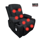 Fotel masujący rozkładany z funkcją podgrzewania  – czarny - 6