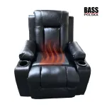 FOTEL SKÓRZANY ROZKŁADANY – WYPOCZYNKOWY Z FUNKCJĄ SPANIA I MASAŻU - 5