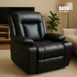 FOTEL SKÓRZANY ROZKŁADANY – WYPOCZYNKOWY Z FUNKCJĄ SPANIA I MASAŻU - 2