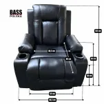 FOTEL SKÓRZANY ROZKŁADANY – WYPOCZYNKOWY Z FUNKCJĄ SPANIA I MASAŻU - 13