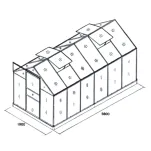 Szklarnia ogrodowa poliwęglanowa 7,5 m² czarna Bass Polska - 4