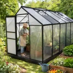 Szklarnia ogrodowa poliwęglanowa 7,5 m² czarna Bass Polska - 3