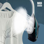 Ręczne żelazko parowe do prasowania w pionie i w poziomie Bass Polska.