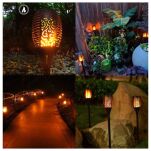 Ozdobna lampa solarna do ogrodu, pochodnia ogrodowa solarna.