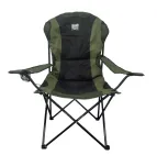 Krzesło składane wędkarskie, turystyczne ciemnozielone - 2