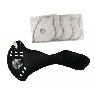 Maska antysmogowa z węglem aktywnym + 3 filtry N99 (czarna)