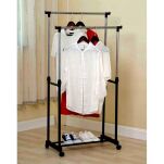 Wieszak stojak na ubrania dwupoziomowy.