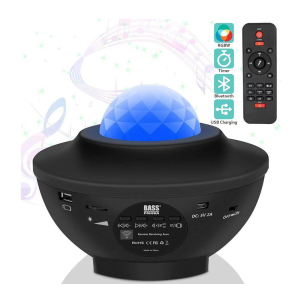 Projektor gwiazd z głośnikiem Bluetooth, wyświetlacz gwiazd LED, czarny