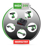 Baza narzędzi warsztatowych z jednym akumulatorem