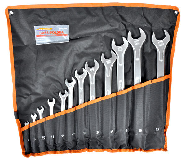 Zestaw kluczy płasko oczkowych wygiętych 12 szt. 6-32mm