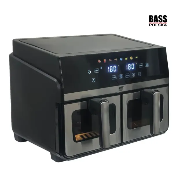 Frytkownica beztłuszczowa Air Fryer dwu komorowa 2x4,5L Bass Polska