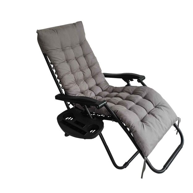 Składany leżak- łóżko ogrodowe 2w1 SZARY