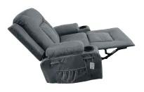 Fotel masujący rozkładany z funkcją podgrzewania  – ciemno szary  - 6