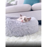 Legowisko dla psa lub kota, włochate, 60 x 30 cm (jasny szary)  - 4