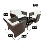 Zestaw mebli ogrodowych premium - sofa, 2 fotele i stolik kawowy - 5