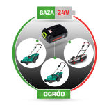 Kosiarka akumulatorowa 24 V, 350 mm, bez akumulatorów - 2