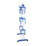 Trzypoziomowa suszarka na pranie pionowa, niebieska - 7