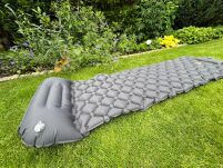 Materac turystyczny 190 x 58 cm, pompowany, szary - 7