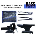 Zestaw narzędzi do garażu 16 szt.  w tym kowadło z imadłem - 2