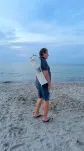 Krzesło turystyczne składane z kieszenią - beżowe - 6